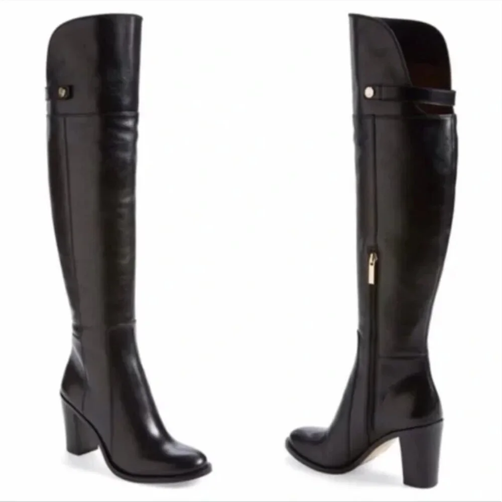 Louise et Cie “Navaria” Over‑the‑Knee Leather Boot – Black – Size 8 / 38 – NWOT